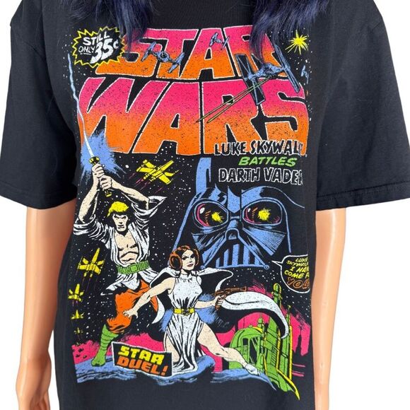 Star Wars Luke Skywalker Colorful Short Sleeve Graphic Black T-Shirt XXL - Picture 4 of 5